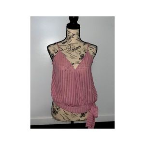 Rose Wrap Front Tie Side Blouse